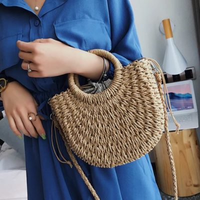 Handmade Summer Straw Beach Bag