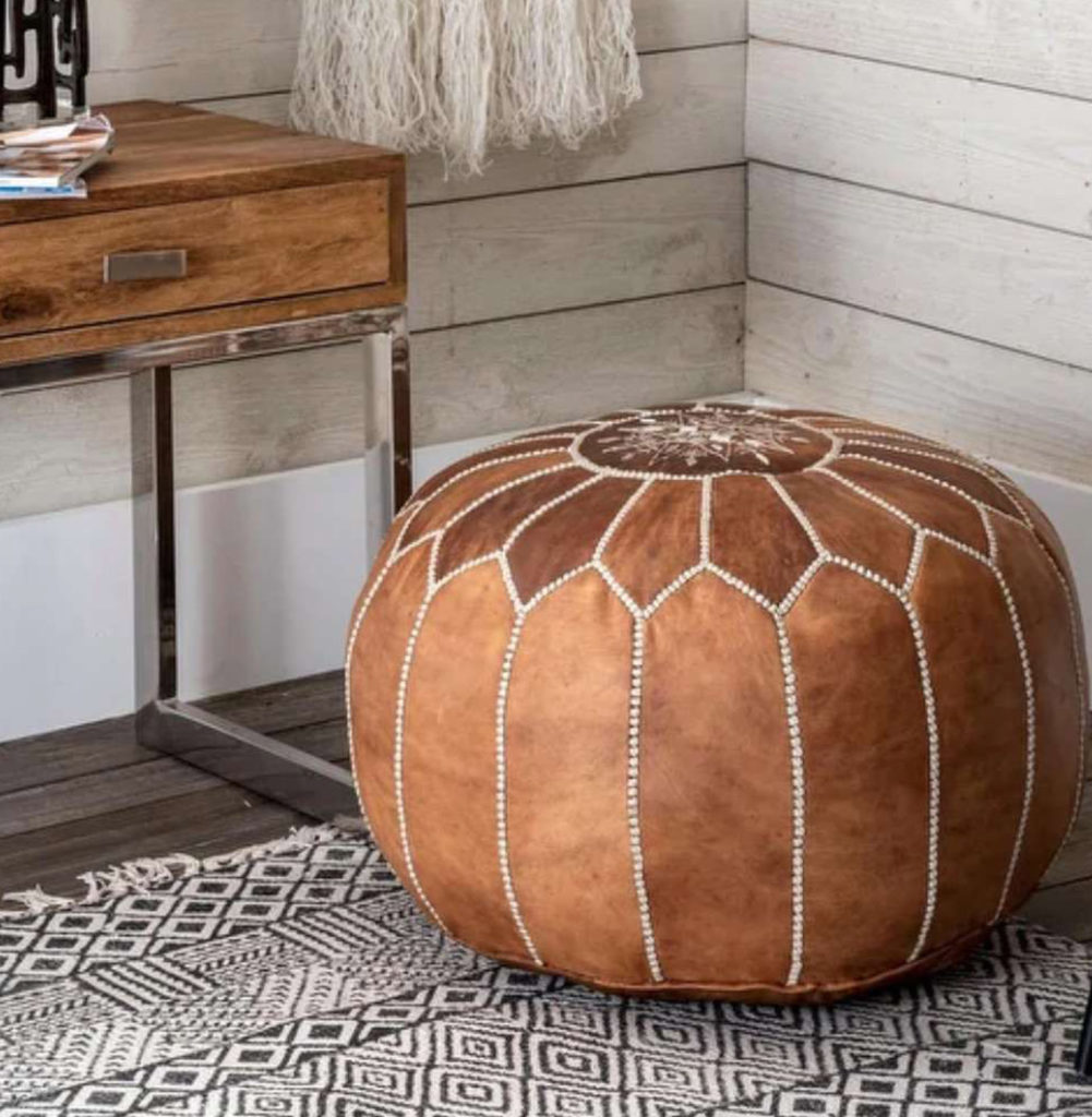 Handmade Moroccan Leather Pouf