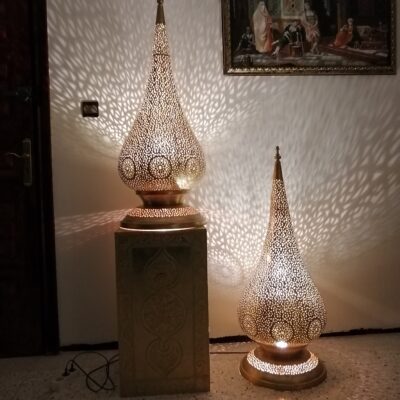 Hand Made Moroccan Floor/Table Lantern (Set of Two)
