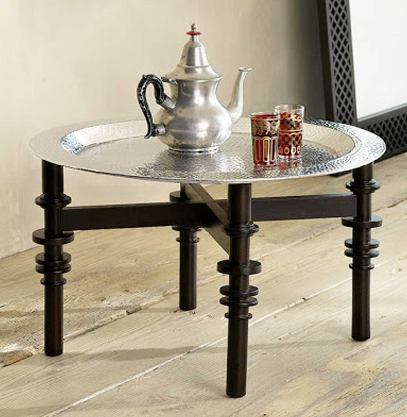 Moroccan tea tray table