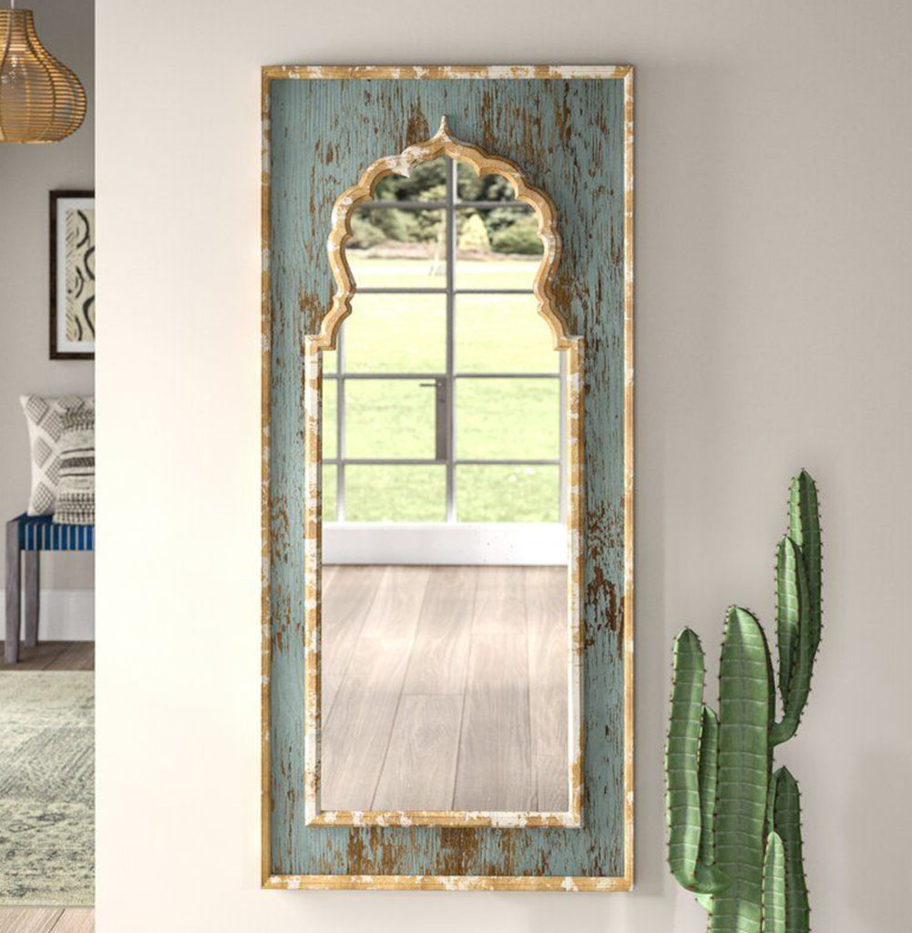 Painted Moroccan Wooden Full Length Mirror