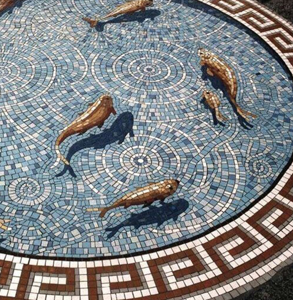 Roman-style mosaic tiles