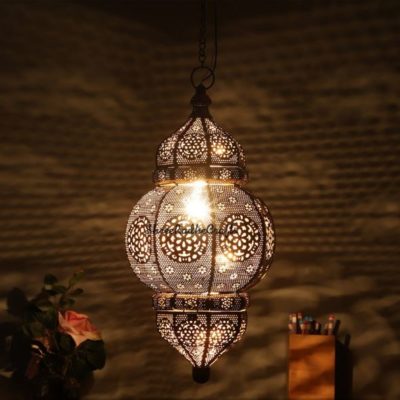 Antique Moroccan Golden Hanging Light