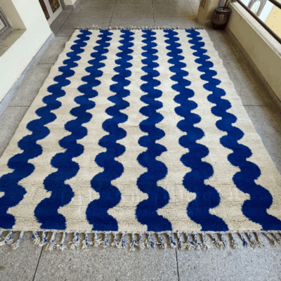 Handwoven Blue Moroccan Carpet