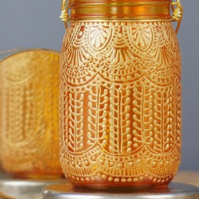 Handmade Henna Candle Lantern