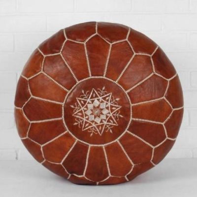 Handcrafted Moroccan Leather Pouf