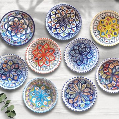 Hand Painted Moroccan Tunisian Bowls Set of 3