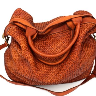 Milan Soft Leather Woven Handbag (Large)