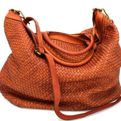 Milan Soft Leather Woven Handbag (Large)