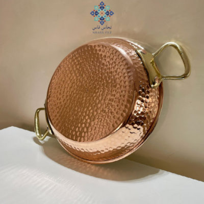 Two-handled pure copper frying pan